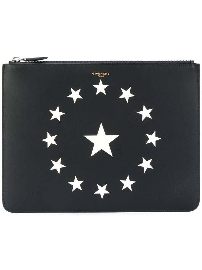 Givenchy star printed clutch - Black von Givenchy