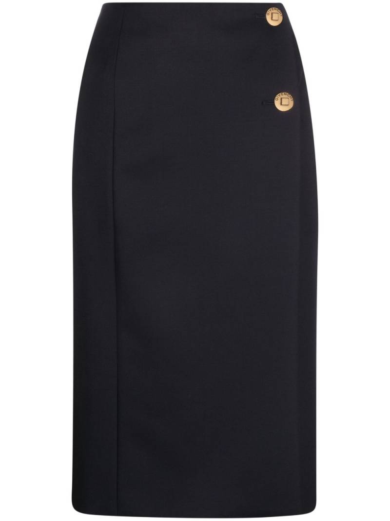 Givenchy wool-blend straight skirt - Blue von Givenchy