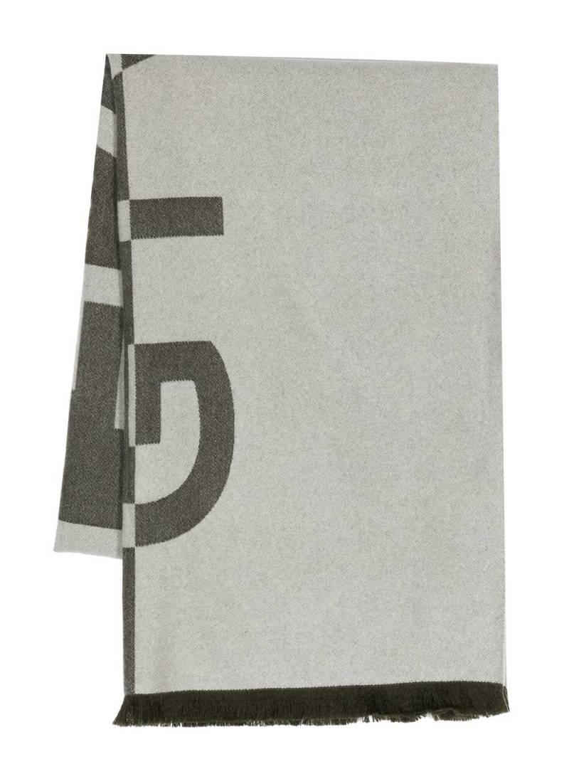 Givenchy wool-cashmere long logo scarf - Grey von Givenchy