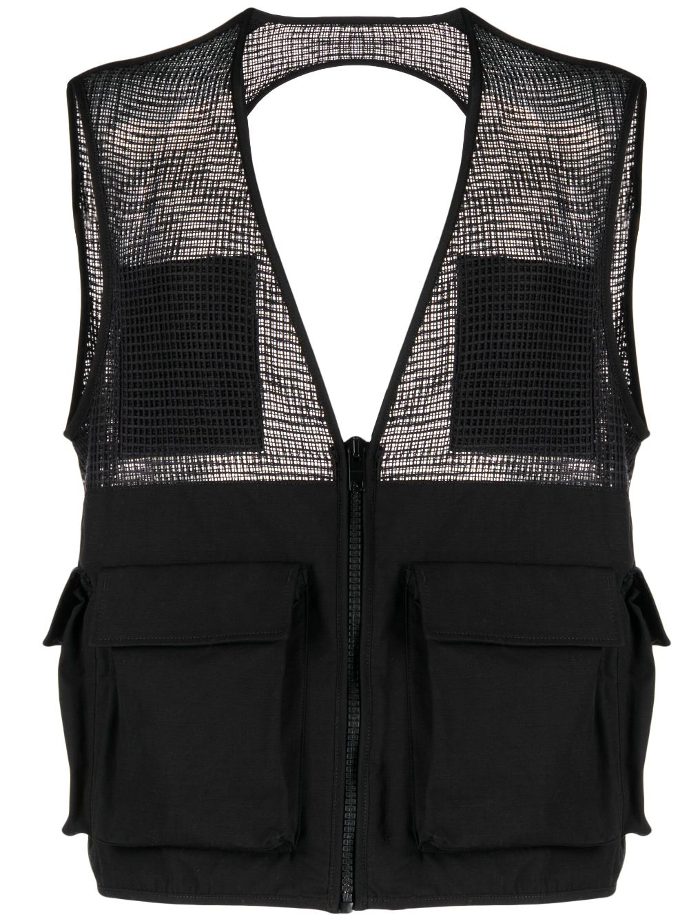 Givenchy zip-up cotton cargo gilet - Black von Givenchy