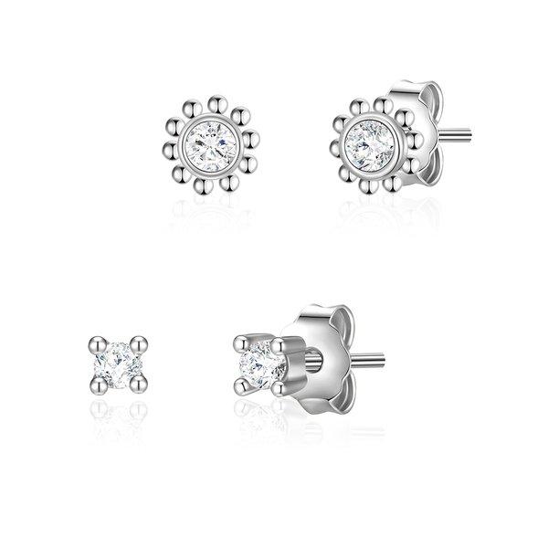 Ohrstecker Blume Damen Silber 3MM von Glanzstücke München