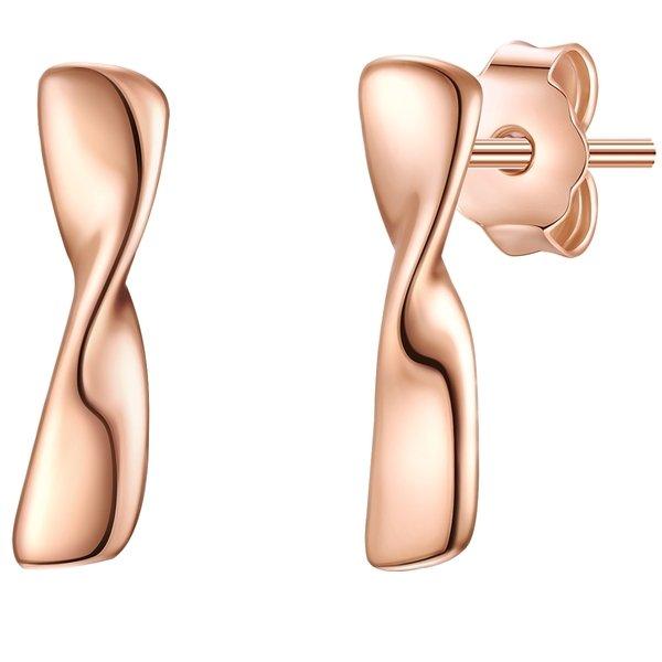 Ohrstecker Schleife Damen Goldrosa 12mm von Glanzstücke München