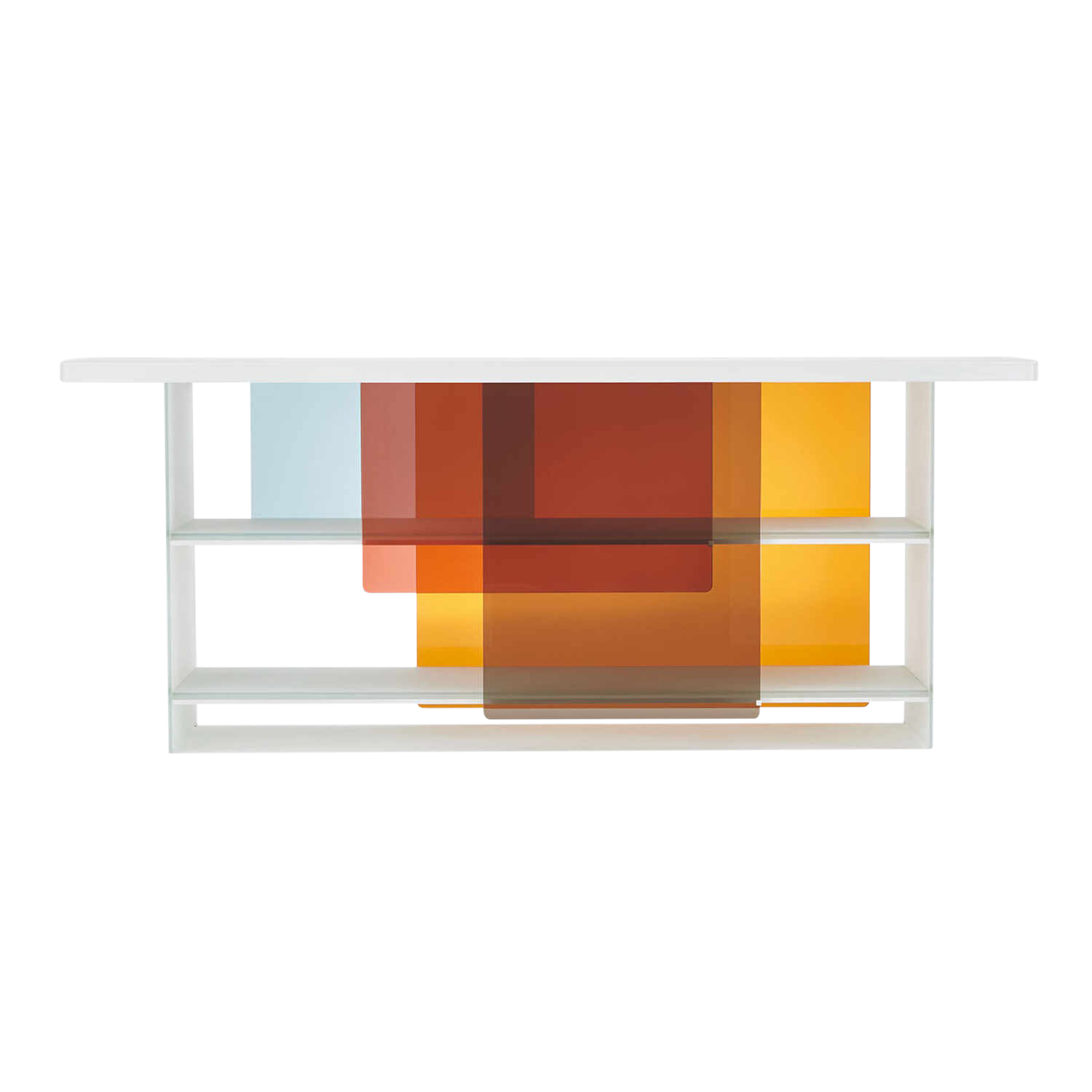 Layers Regal, Grösse l. 160 x h. 108 cm, Farbe orange-rot-braun von Glas Italia