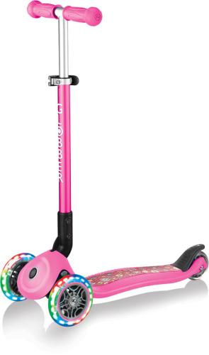 Globber Mini Scooter Primo Foldable Fantasy Lights - neon pink flowers von Globber