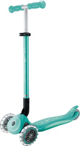 Globber Mini Scooter Primo Foldable Plus Lights - dark mint, mint von Globber