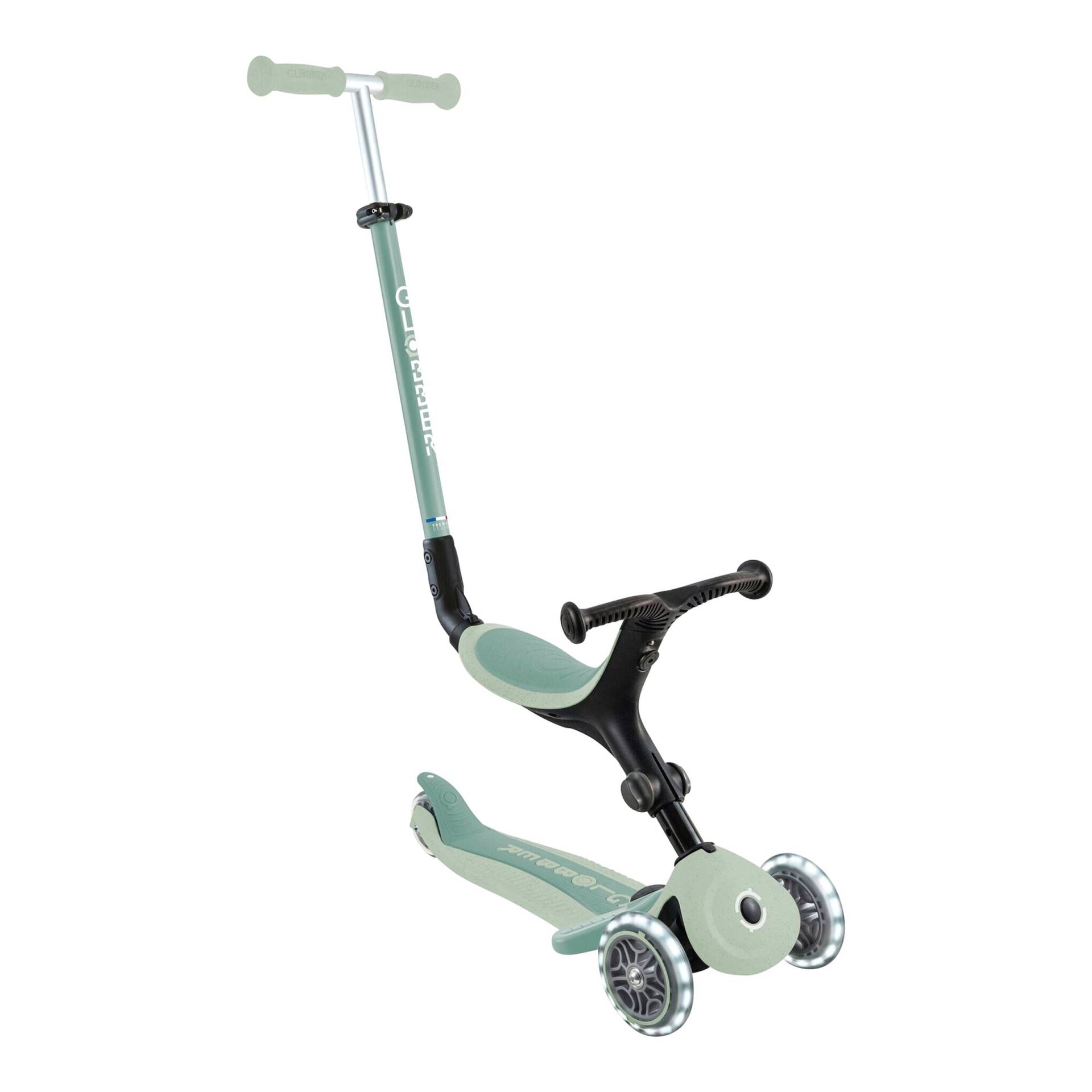 Scooter 3in1 Go-Up active ECO mit Leuchtrollen blaubeere von Globber