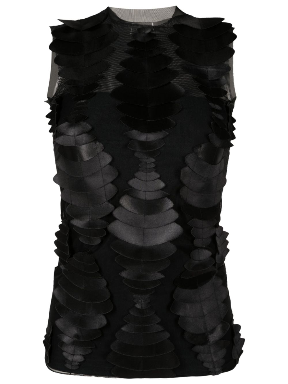 Gloria Coelho 3D-detailing tulle tank top - Black von Gloria Coelho