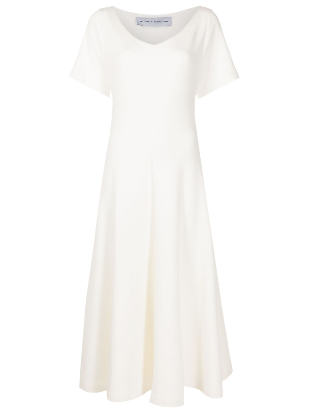 Gloria Coelho Supreme flared midi dress - White von Gloria Coelho