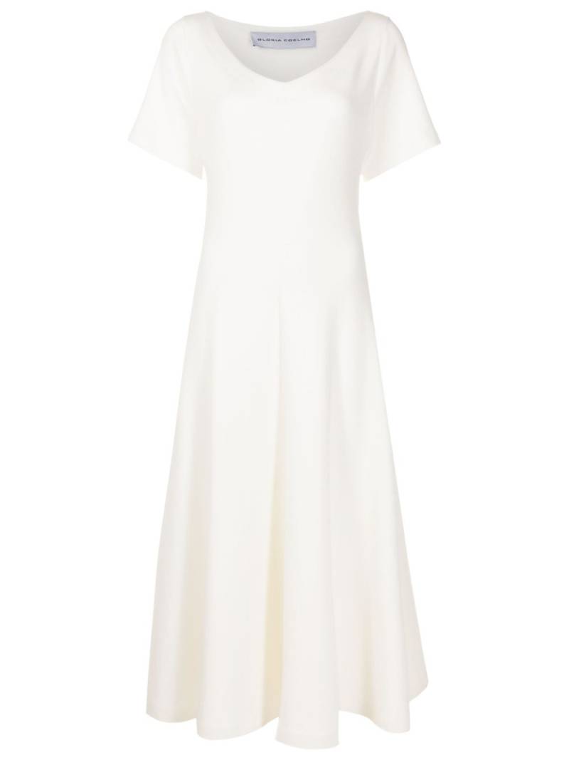 Gloria Coelho Supreme flared midi dress - White von Gloria Coelho