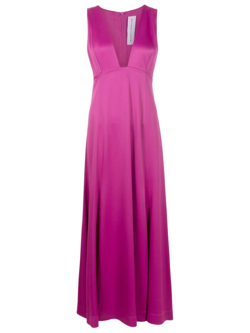 Gloria Coelho V-neck midi dress - Purple von Gloria Coelho