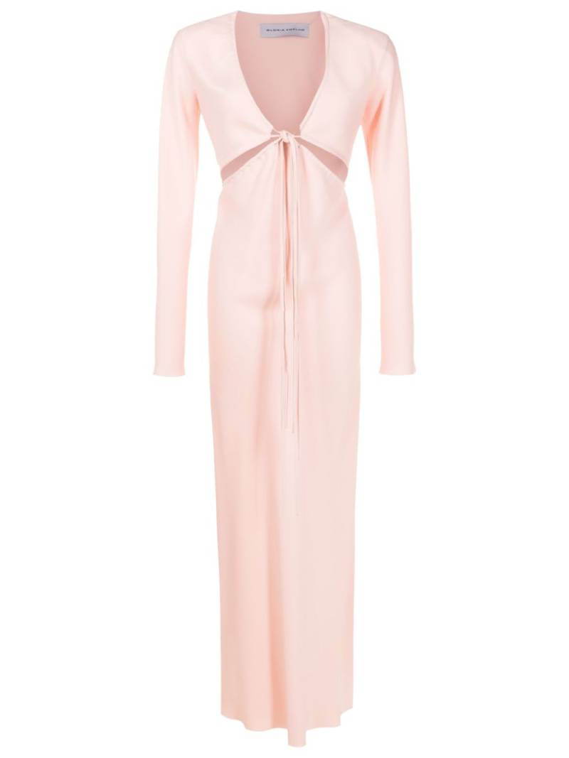 Gloria Coelho V-neck satin maxi dress - Pink von Gloria Coelho