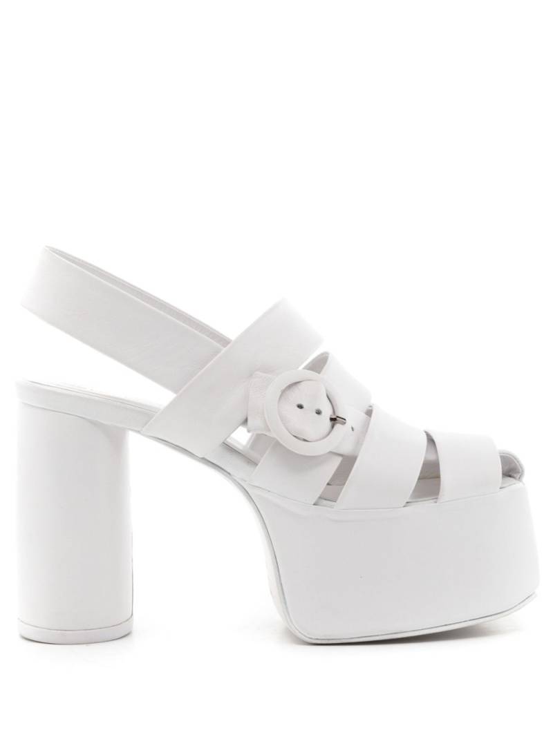 Gloria Coelho asymmetric-buckle platform sandals - White von Gloria Coelho