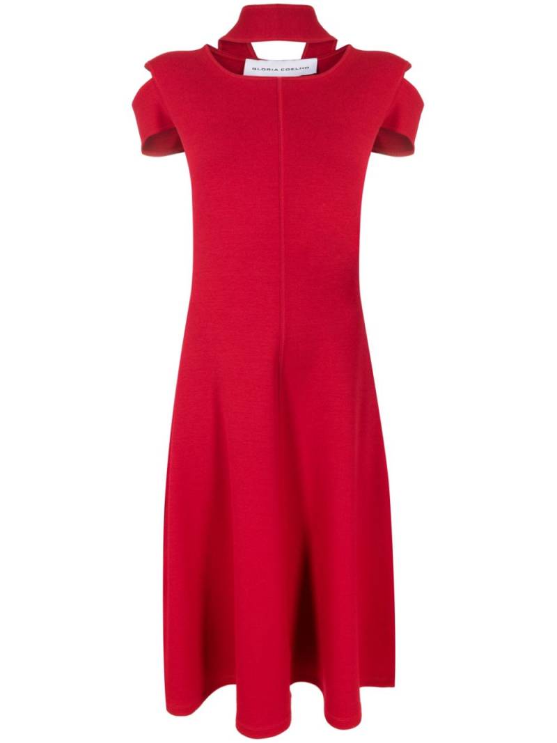 Gloria Coelho cold-shoulder midi dress - Red von Gloria Coelho