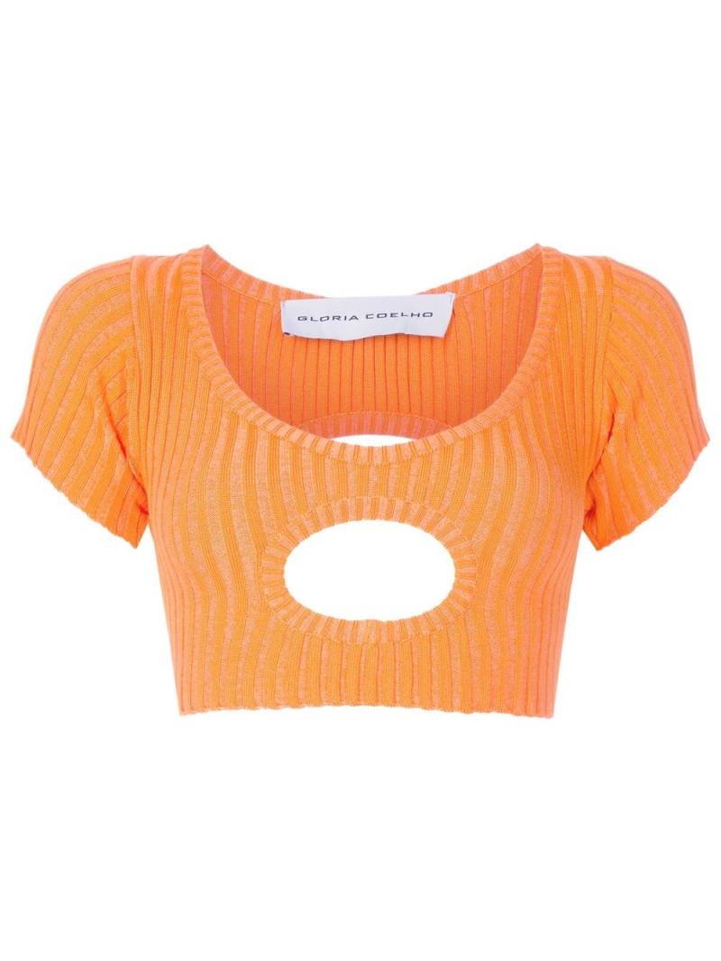 Gloria Coelho cropped cut-out detail top - Orange von Gloria Coelho