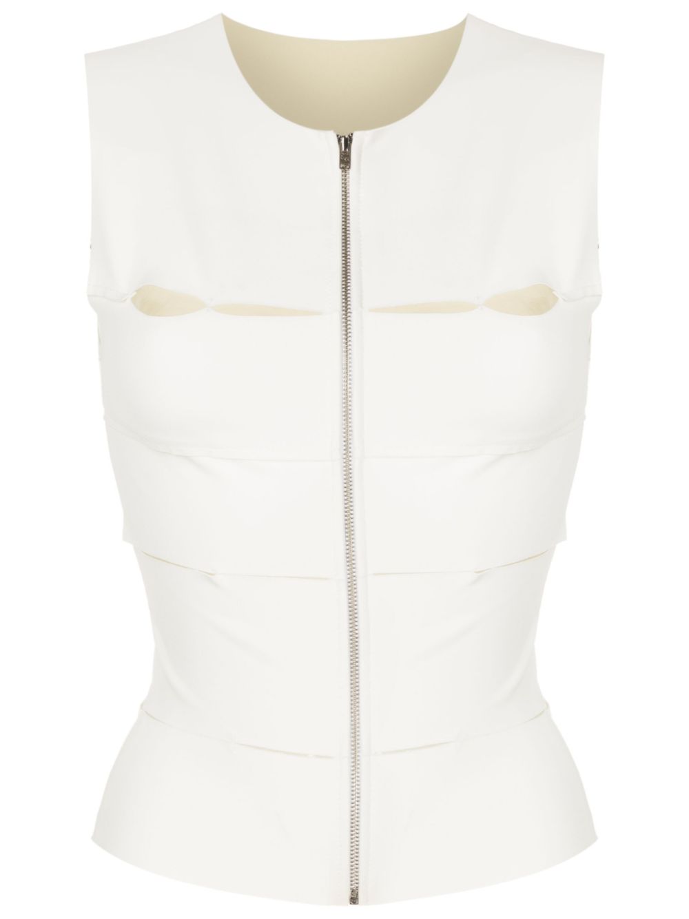 Gloria Coelho cut-out detail sleeveless cardigan - White von Gloria Coelho