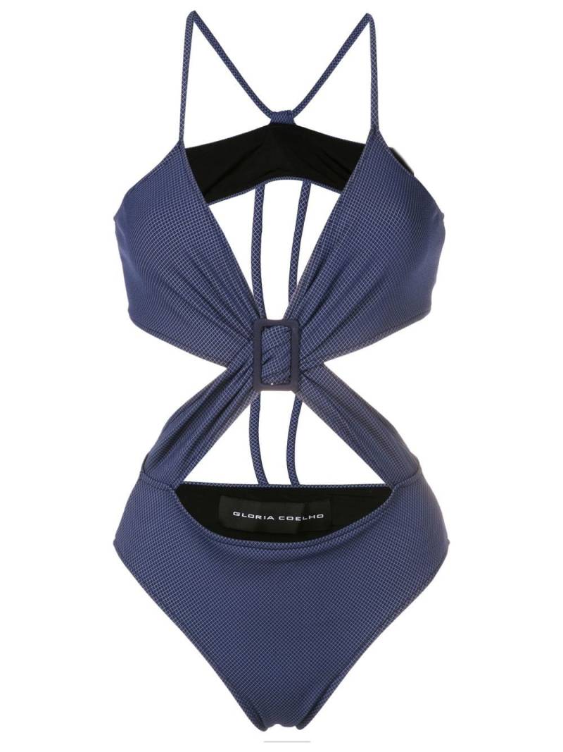 Gloria Coelho cut-out detail swimsuit - Blue von Gloria Coelho