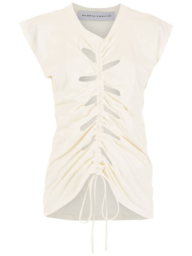 Gloria Coelho cut-out drawstring T-shirt - White von Gloria Coelho