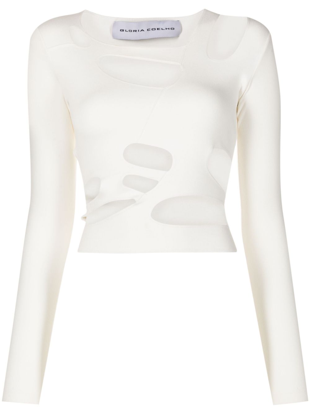 Gloria Coelho cut-out long-sleeve T-shirt - White von Gloria Coelho