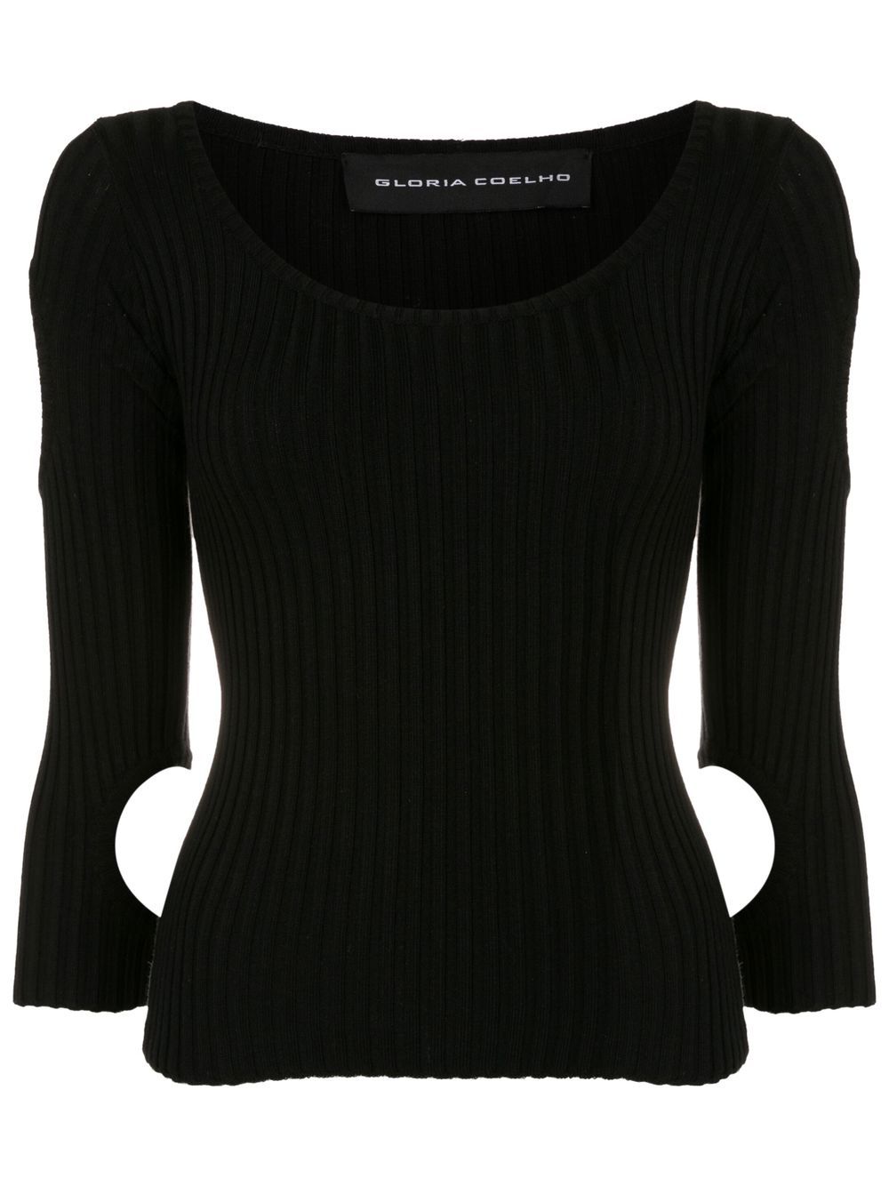 Gloria Coelho cut-out three-quarter sleeve top - Black von Gloria Coelho