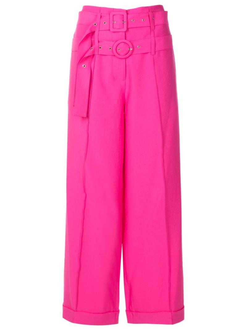 Gloria Coelho double-belted gabardine trousers - Pink von Gloria Coelho