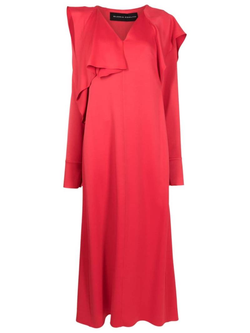 Gloria Coelho draped satin maxi dress - Red von Gloria Coelho