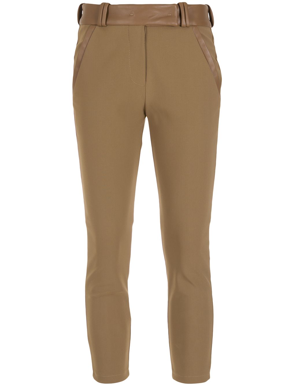 Gloria Coelho faux-leather detail skinny trousers - Brown von Gloria Coelho