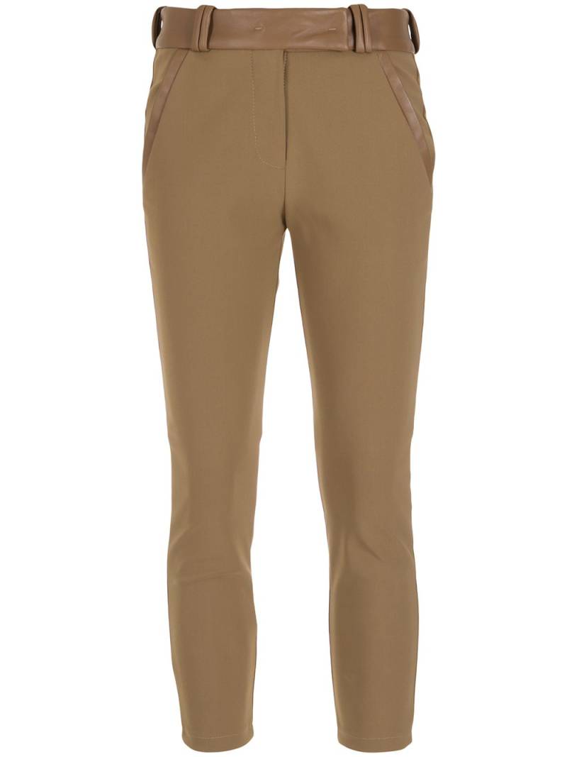 Gloria Coelho faux-leather detail skinny trousers - Brown von Gloria Coelho