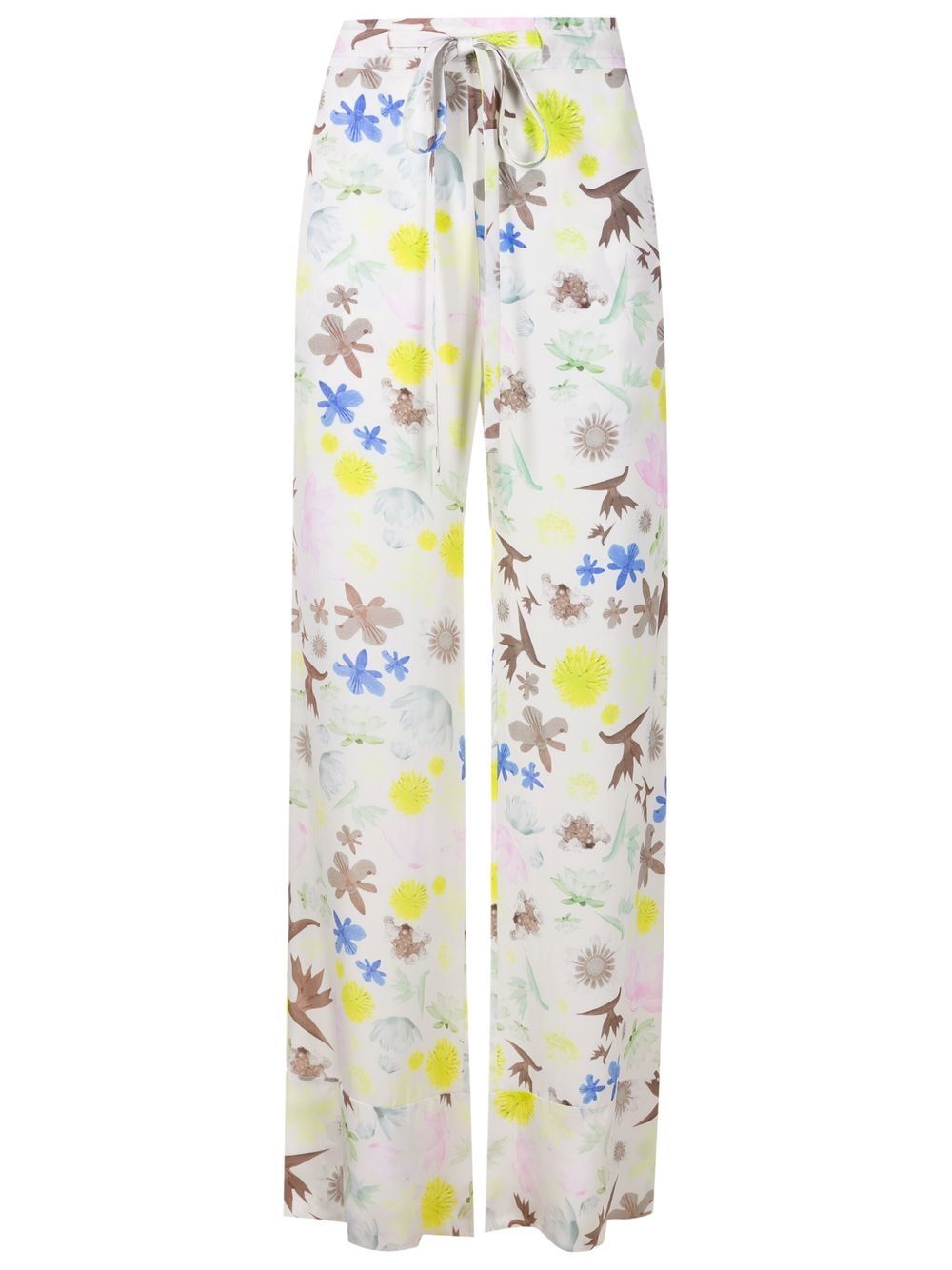 Gloria Coelho floral-print drawstring palazzo pants - Neutrals von Gloria Coelho