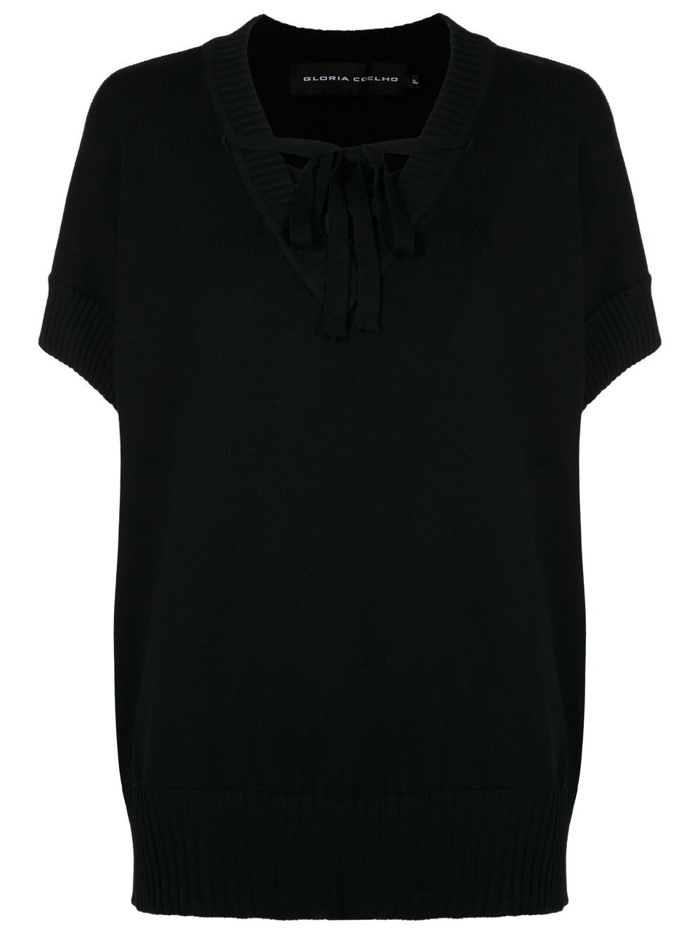 Gloria Coelho front tie-fastening blouse - Black von Gloria Coelho