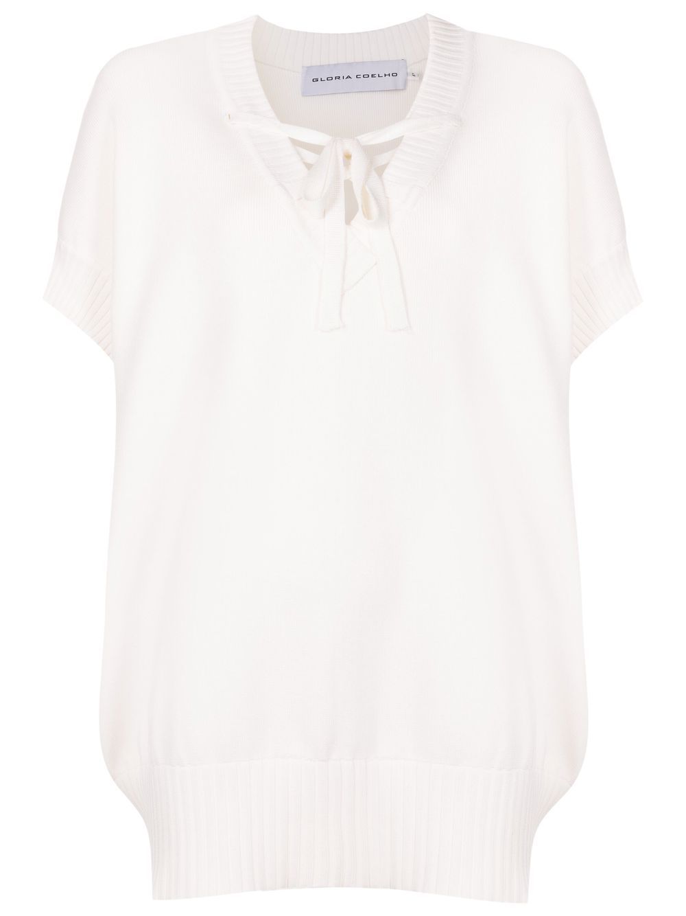 Gloria Coelho front tie-fastening blouse - White von Gloria Coelho