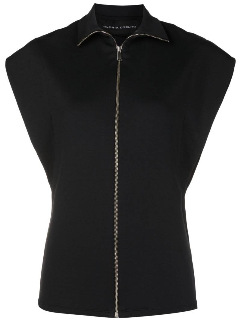 Gloria Coelho front zip-fastening detail top - Black von Gloria Coelho