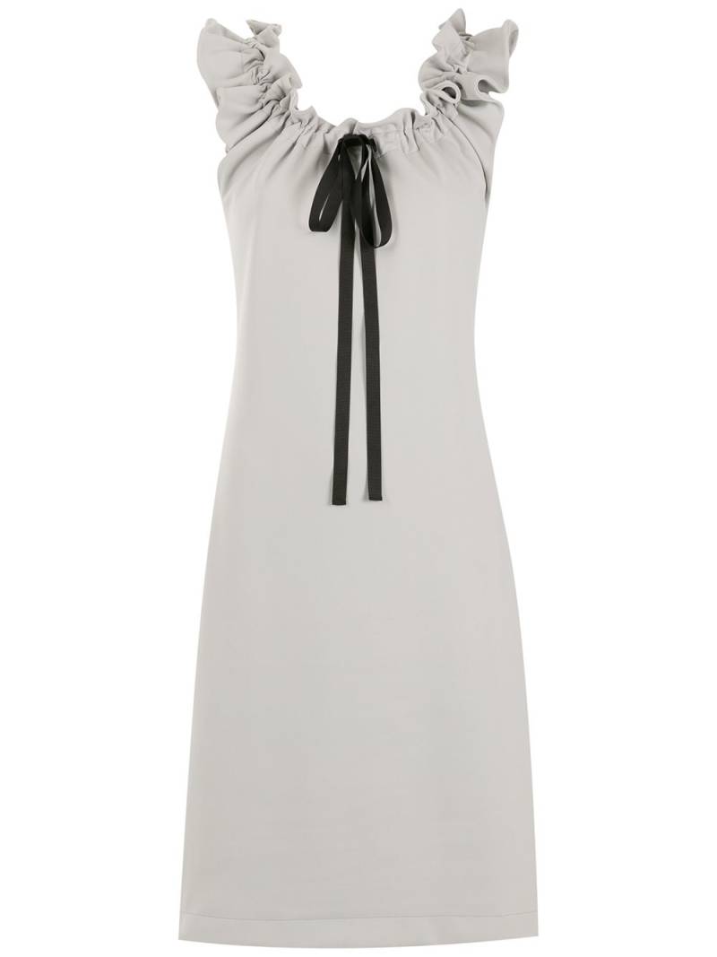 Gloria Coelho gathered-neckline midi dress - Grey von Gloria Coelho