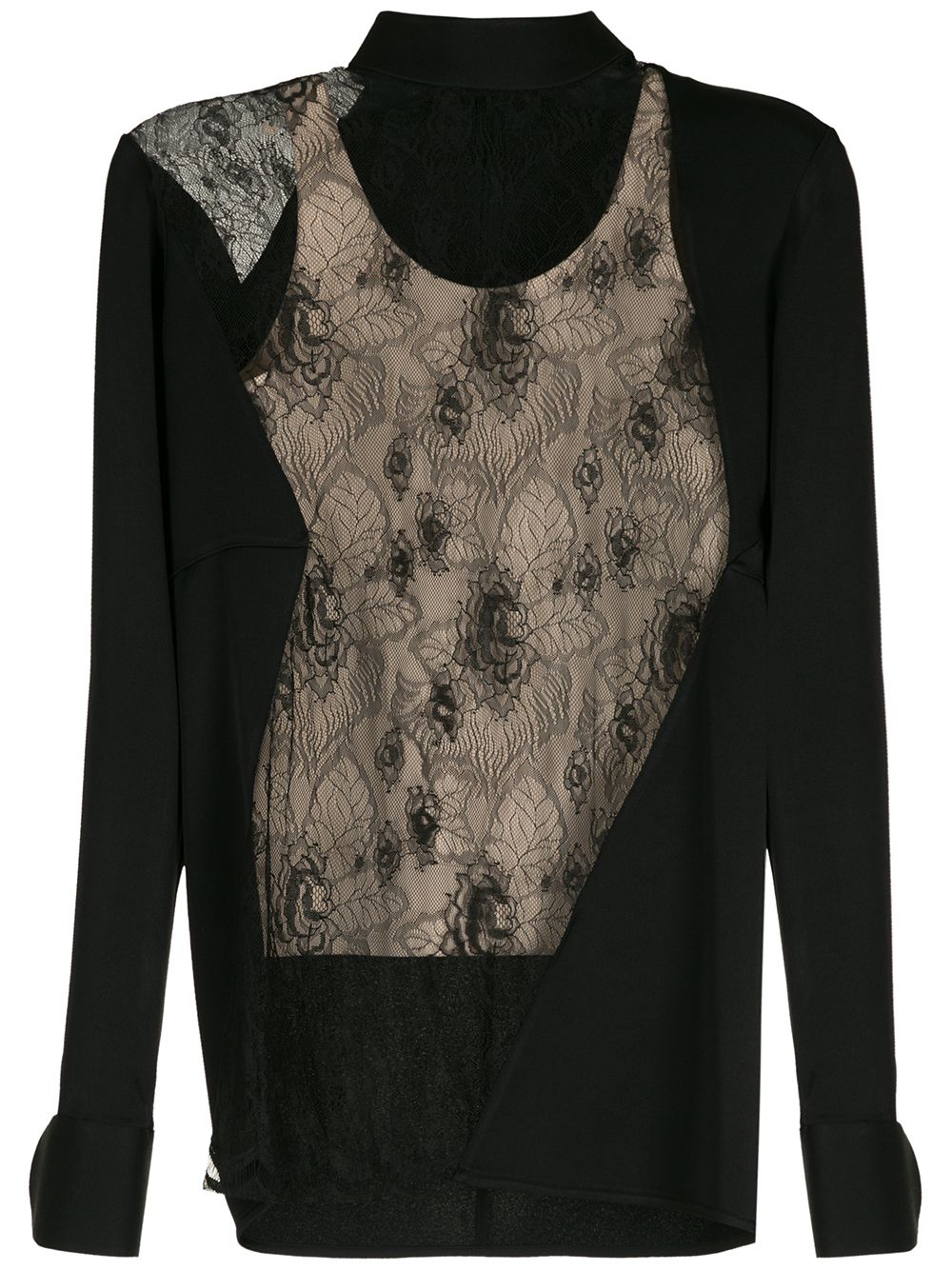 Gloria Coelho lace crepe blouse - Black von Gloria Coelho