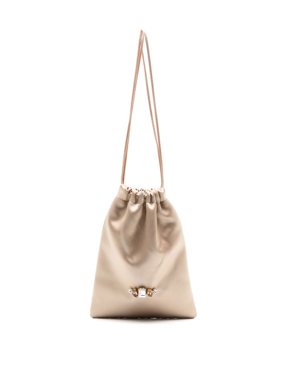 Gloria Coelho metallic drawstring mini pouch - Neutrals von Gloria Coelho