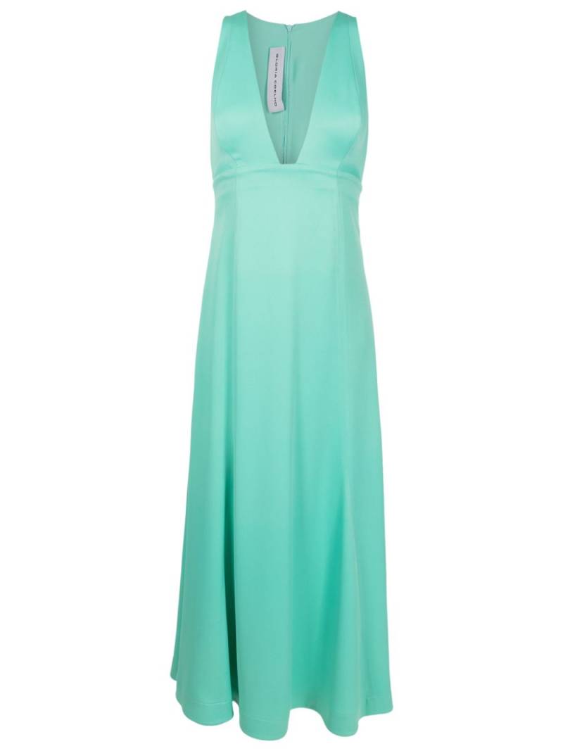 Gloria Coelho plunging V-neck midi dress - Green von Gloria Coelho