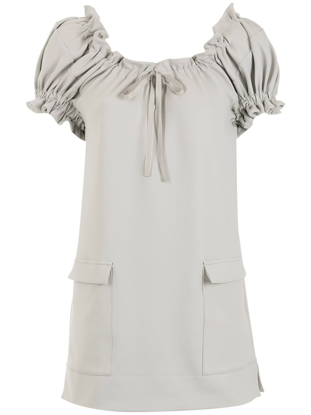 Gloria Coelho short-sleeve ruffled blouse - Grey von Gloria Coelho