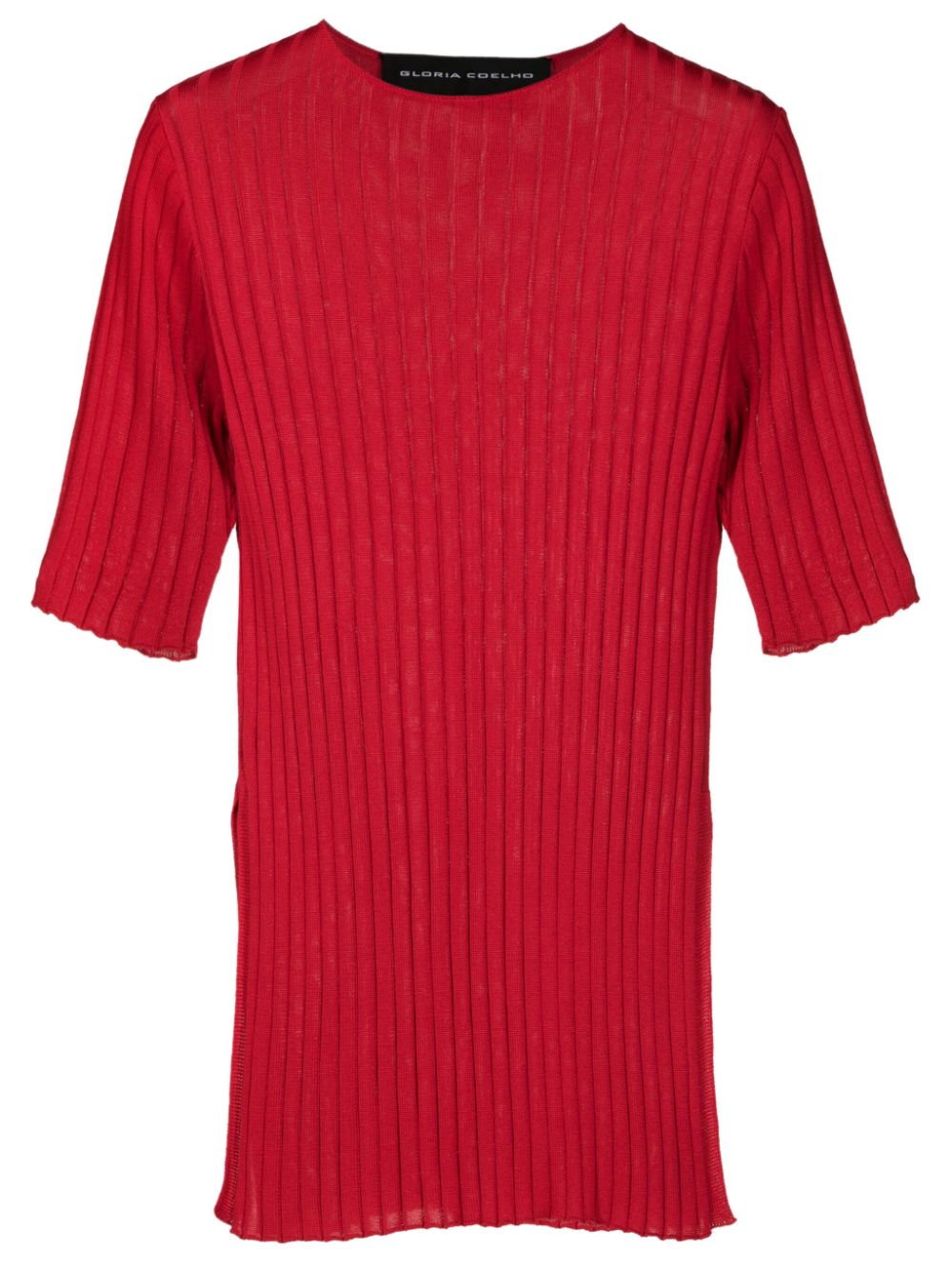 Gloria Coelho side-slits ribbed T-shirt - Red von Gloria Coelho