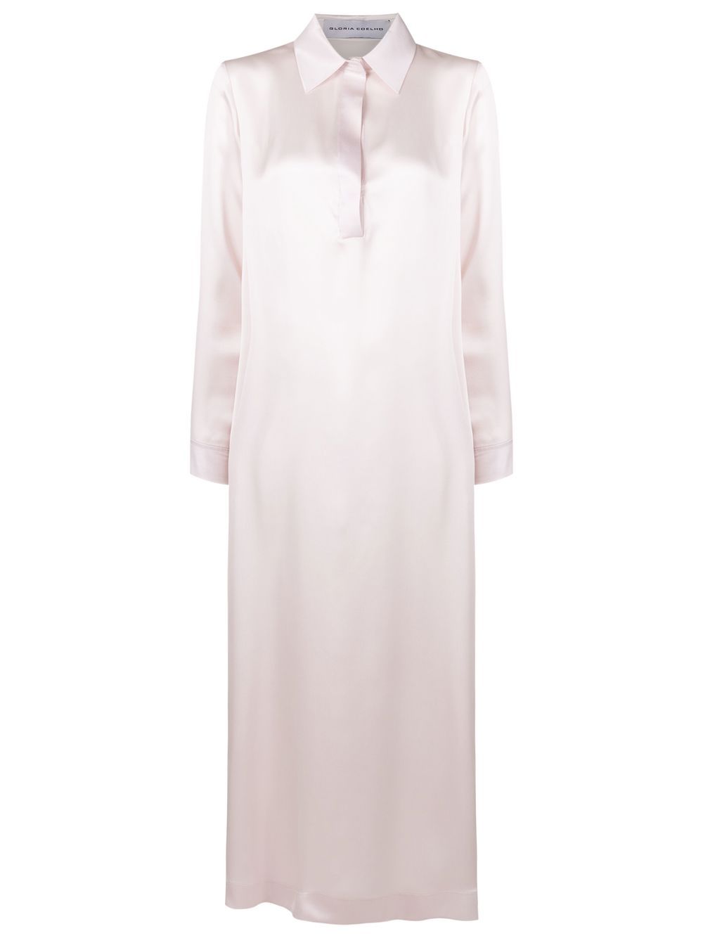 Gloria Coelho silk maxi shirt dress - Neutrals von Gloria Coelho