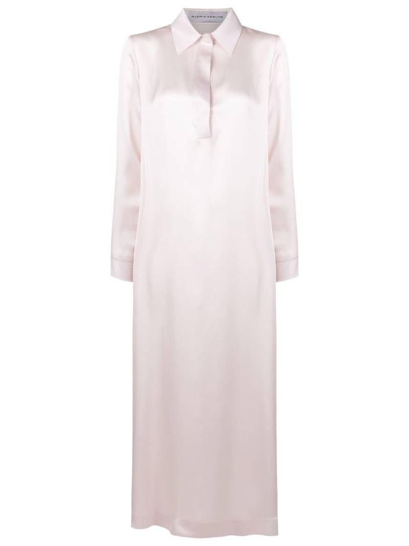 Gloria Coelho silk maxi shirt dress - Neutrals von Gloria Coelho