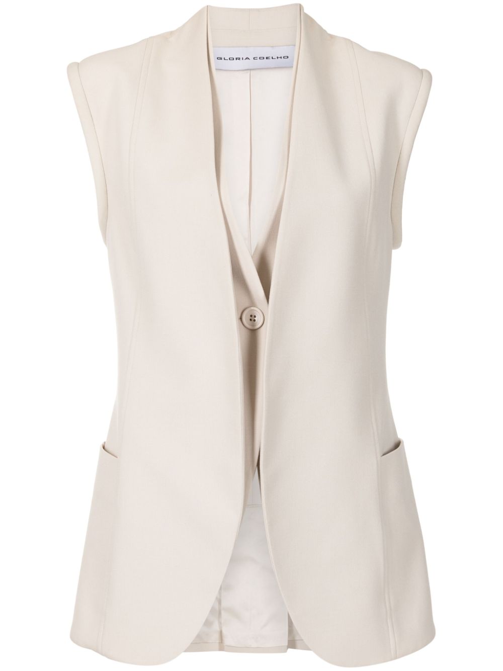 Gloria Coelho single-breasted layered waistcoat - Neutrals von Gloria Coelho