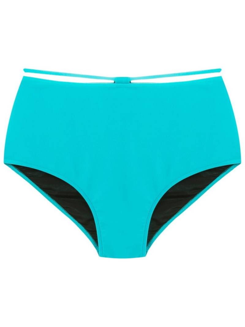 Gloria Coelho string-detail high-rise bikini briefs - Blue von Gloria Coelho