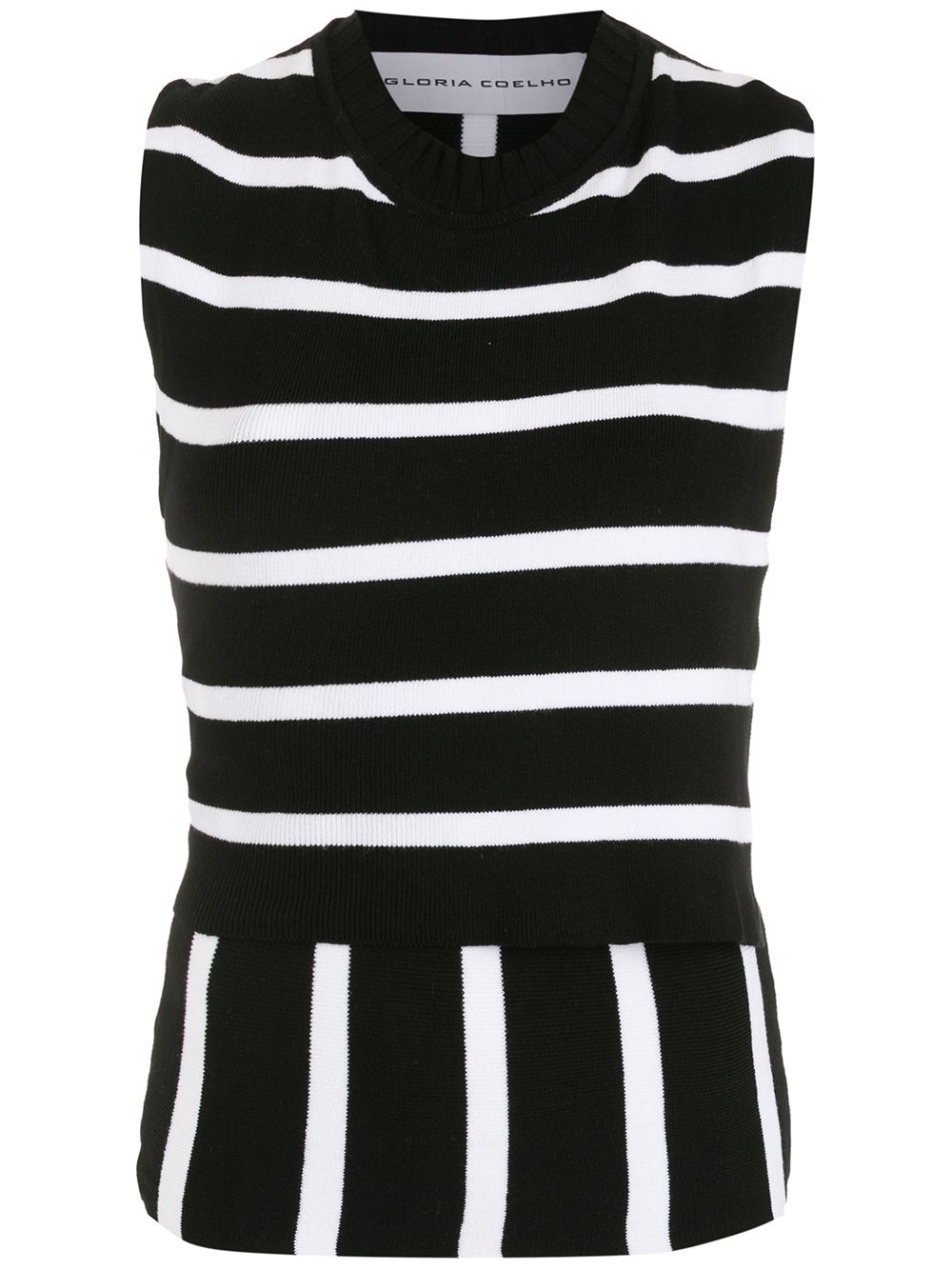 Gloria Coelho striped sleeveless blouse - Black von Gloria Coelho