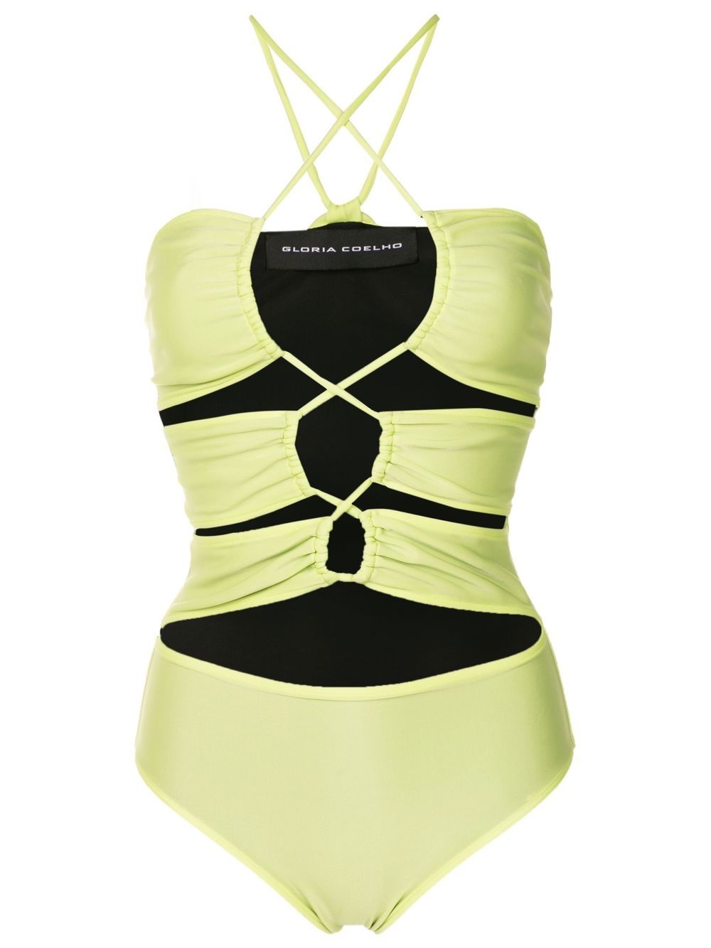 Gloria Coelho tie front reversible one-piece swimsuit - Green von Gloria Coelho