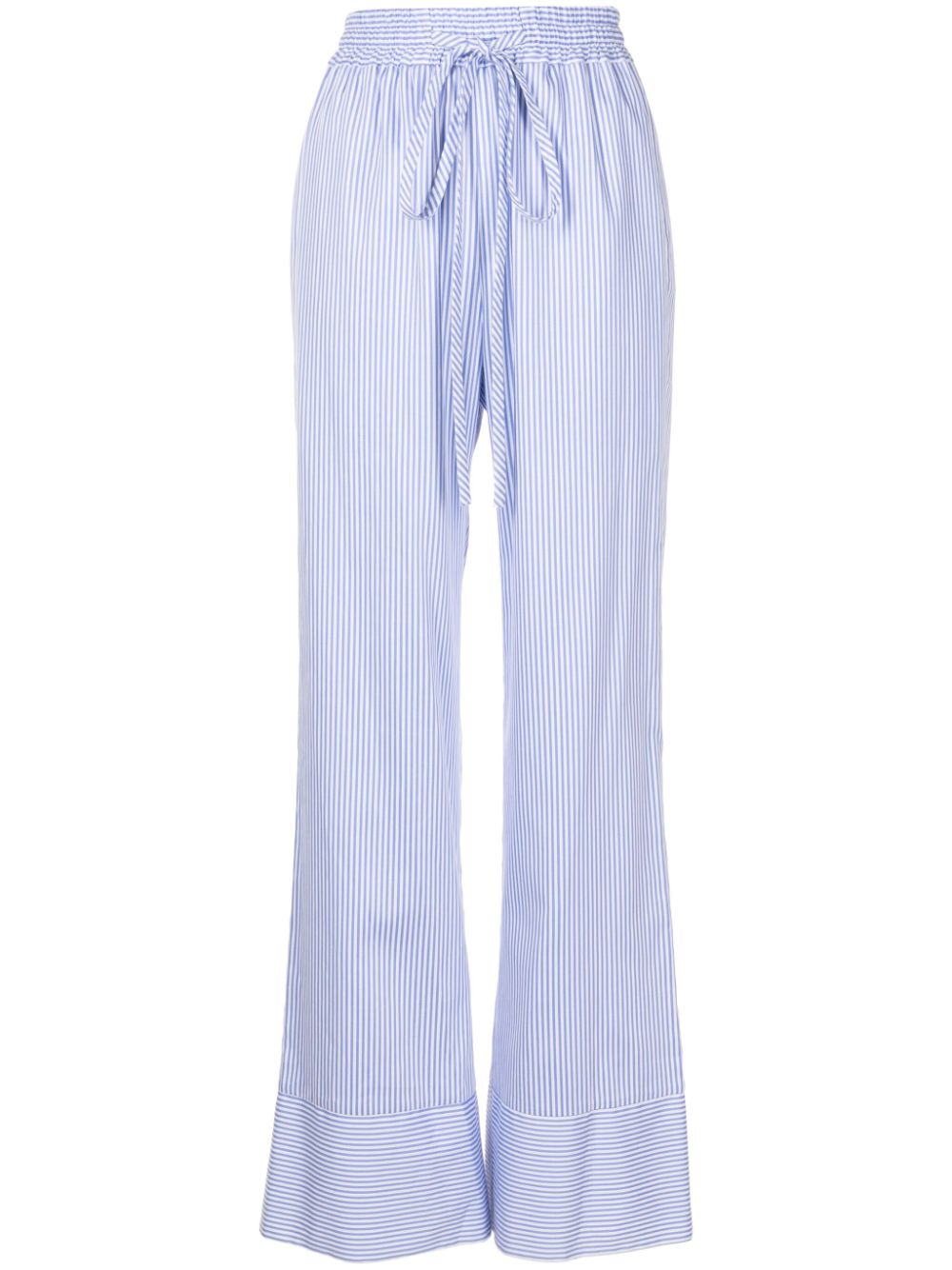 Gloria Coelho x Isabella Fiorentino striped cotton trousers - Blue von Gloria Coelho