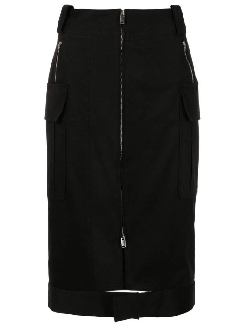 Gloria Coelho zip-up cotton midi skirt - Black von Gloria Coelho