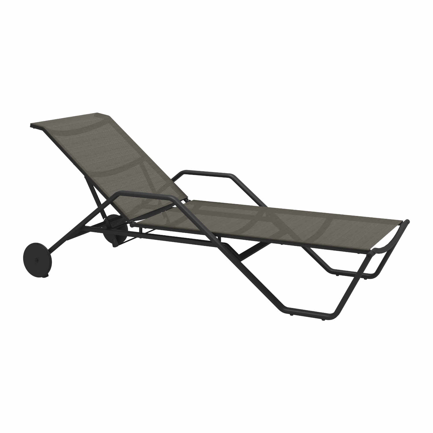 180 Lounger Liege, Metallelemente meteor, Slingfarbe granite sling 180 Lounger Liege, Metallelemente meteor, Slingfarbe granite sling von Gloster