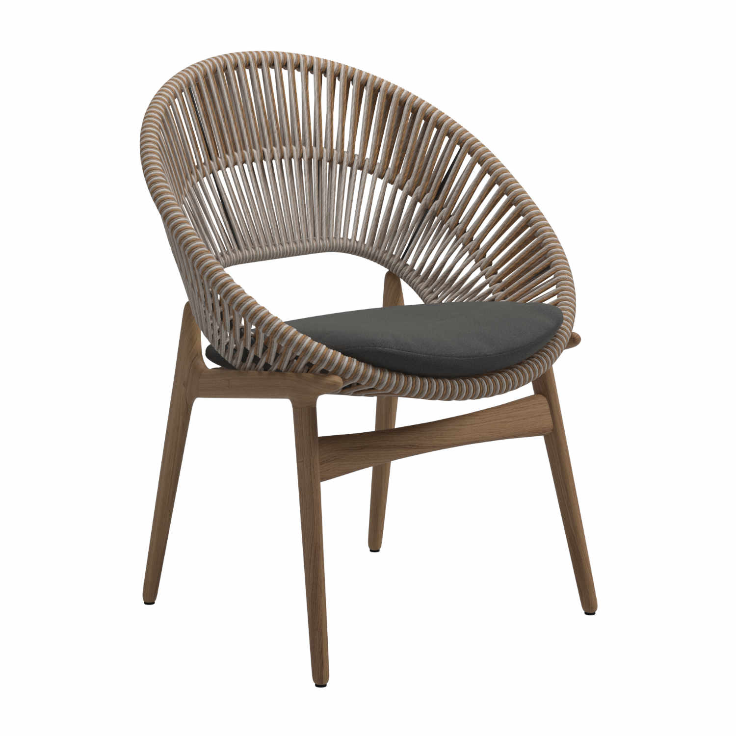 Bora Dining Chair, Farbe Geflecht sorrel, Stoffbezug fog 145 von Gloster