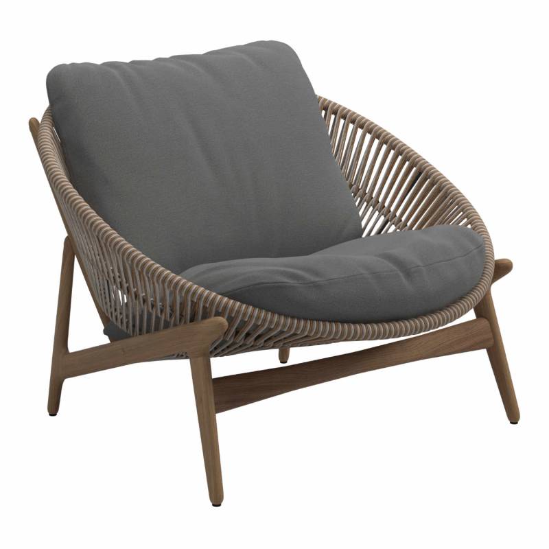 Bora Lounge Chair, Farbe Geflecht sorrel, Stoffbezug sand 147 von Gloster