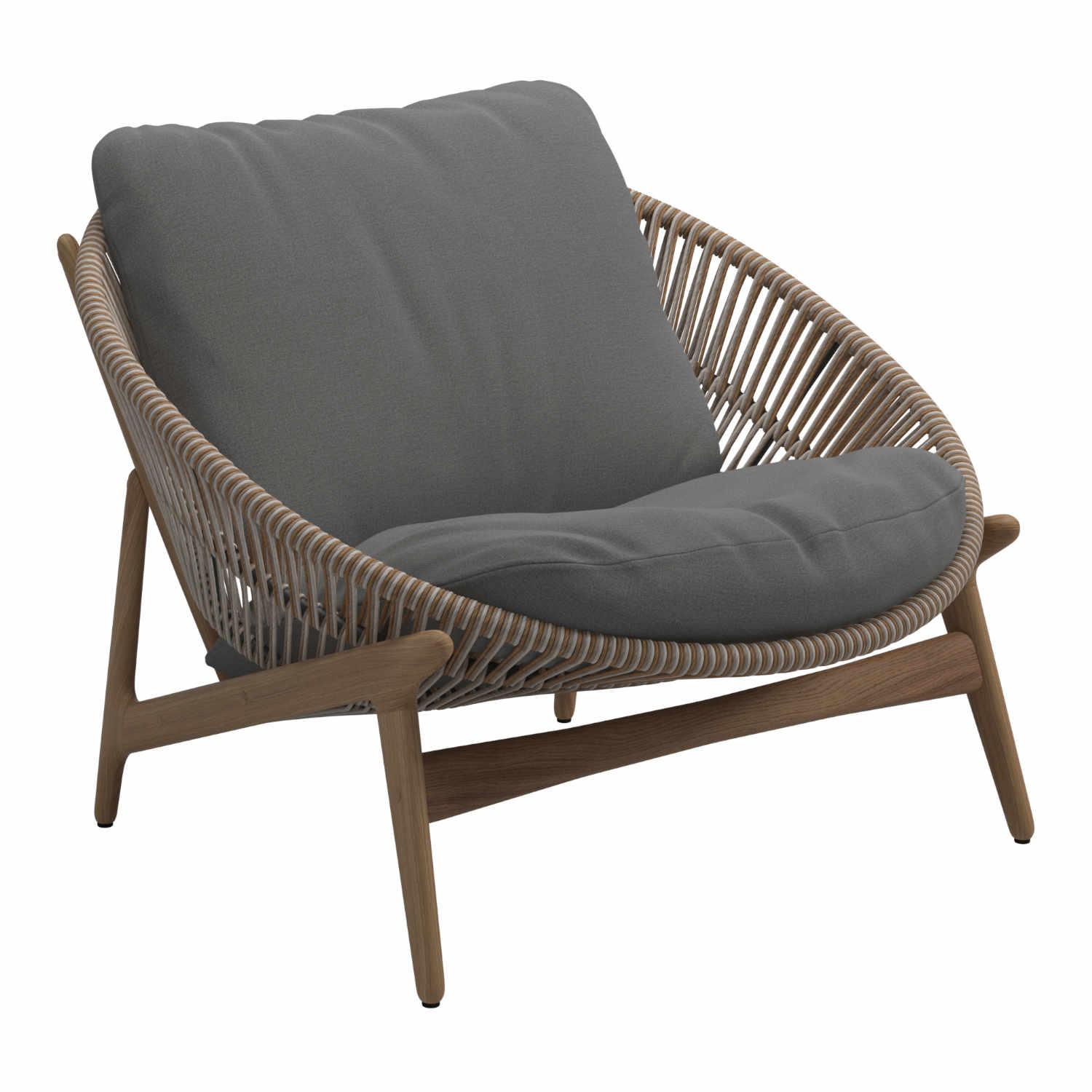 Bora Lounge Chair, Farbe Geflecht umber, Stoffbezug fog 145 Bora Lounge Chair, Farbe Geflecht umber, Stoffbezug fog 145 von Gloster