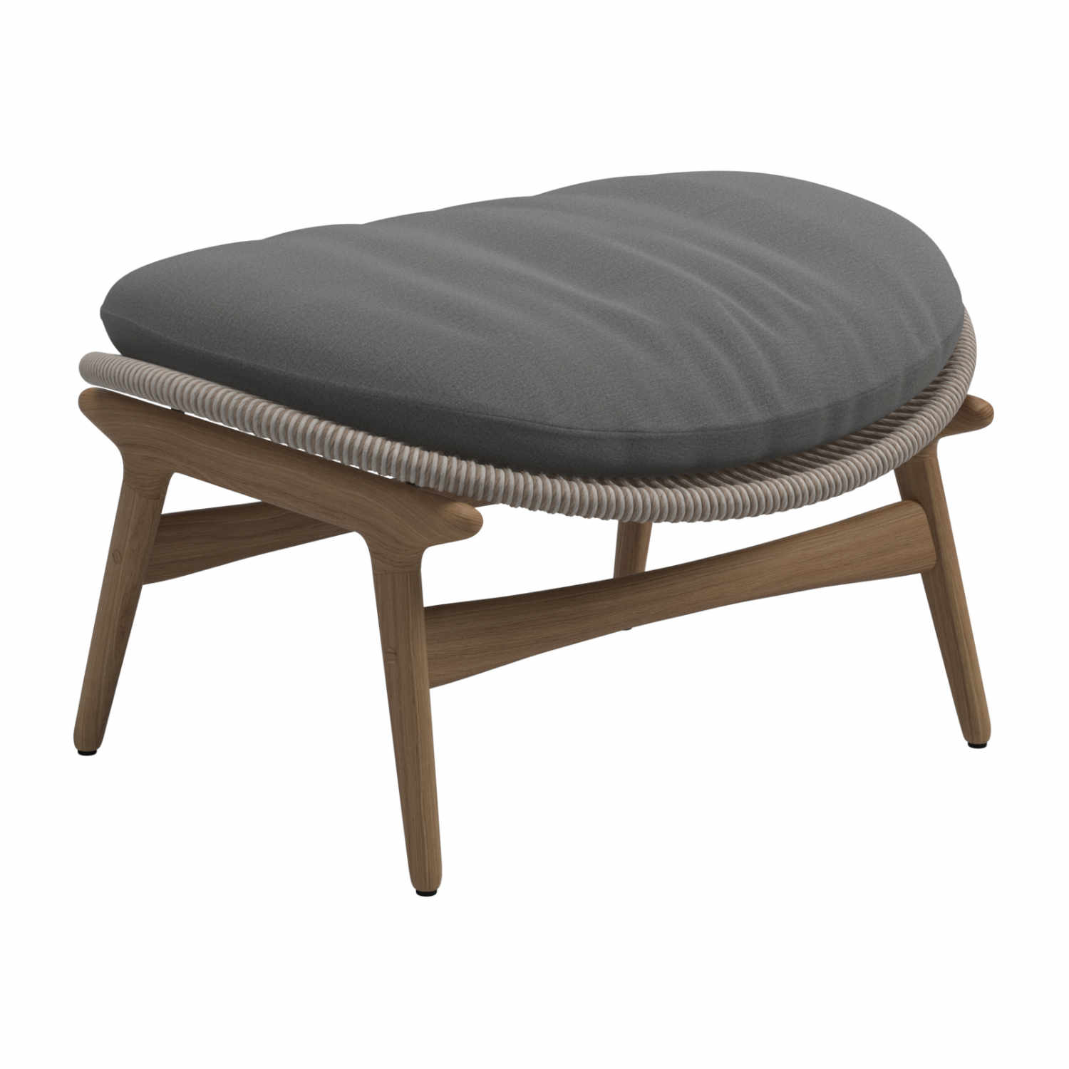 Bora Ottoman Hocker , Farbe Geflecht umber, Stoffbezug sand 147